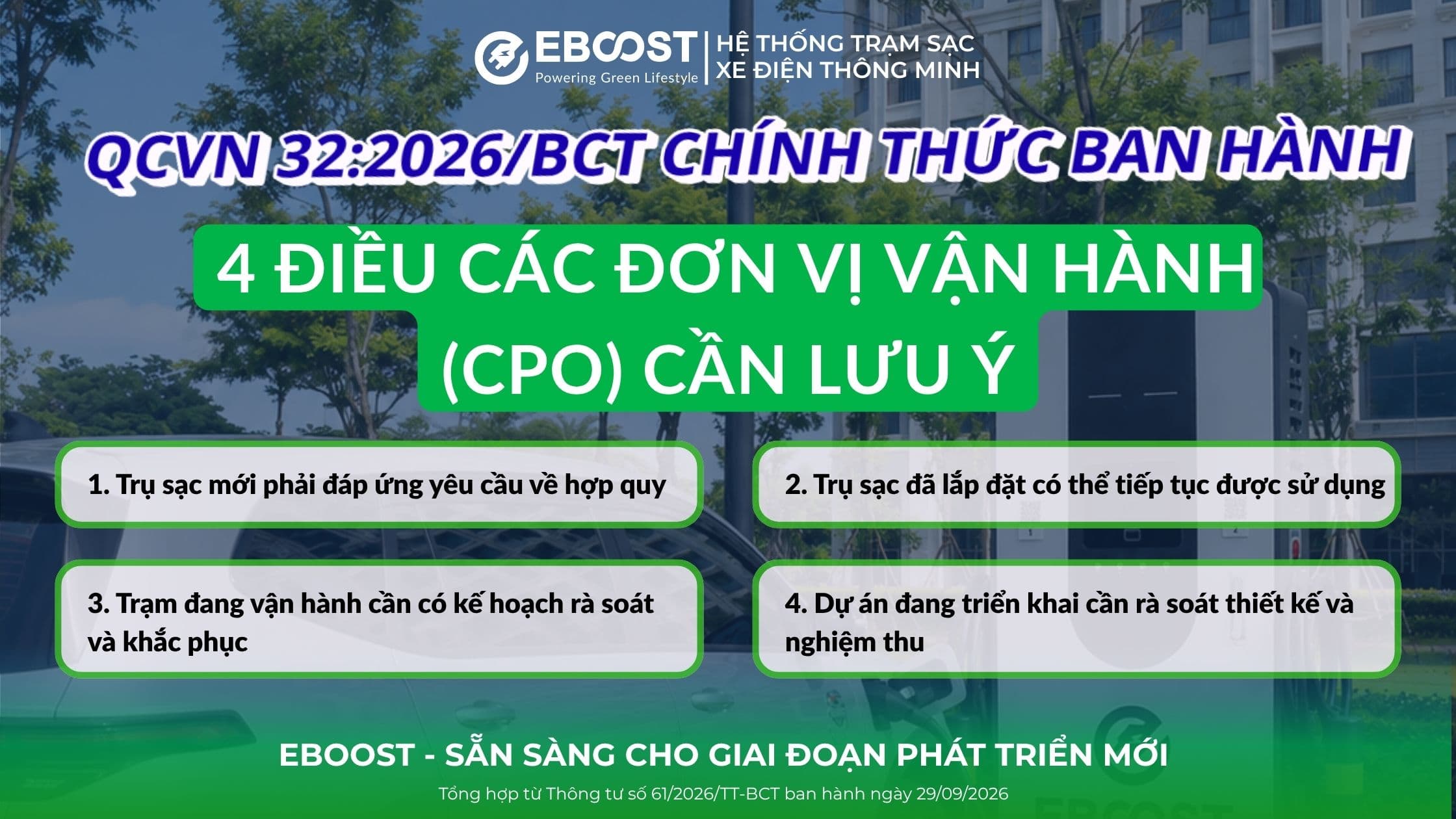 QCVN 32:2026/BCT - Bước tiến mới trong chuẩn hóa hạ tầng sạc xe điện tại Việt Nam