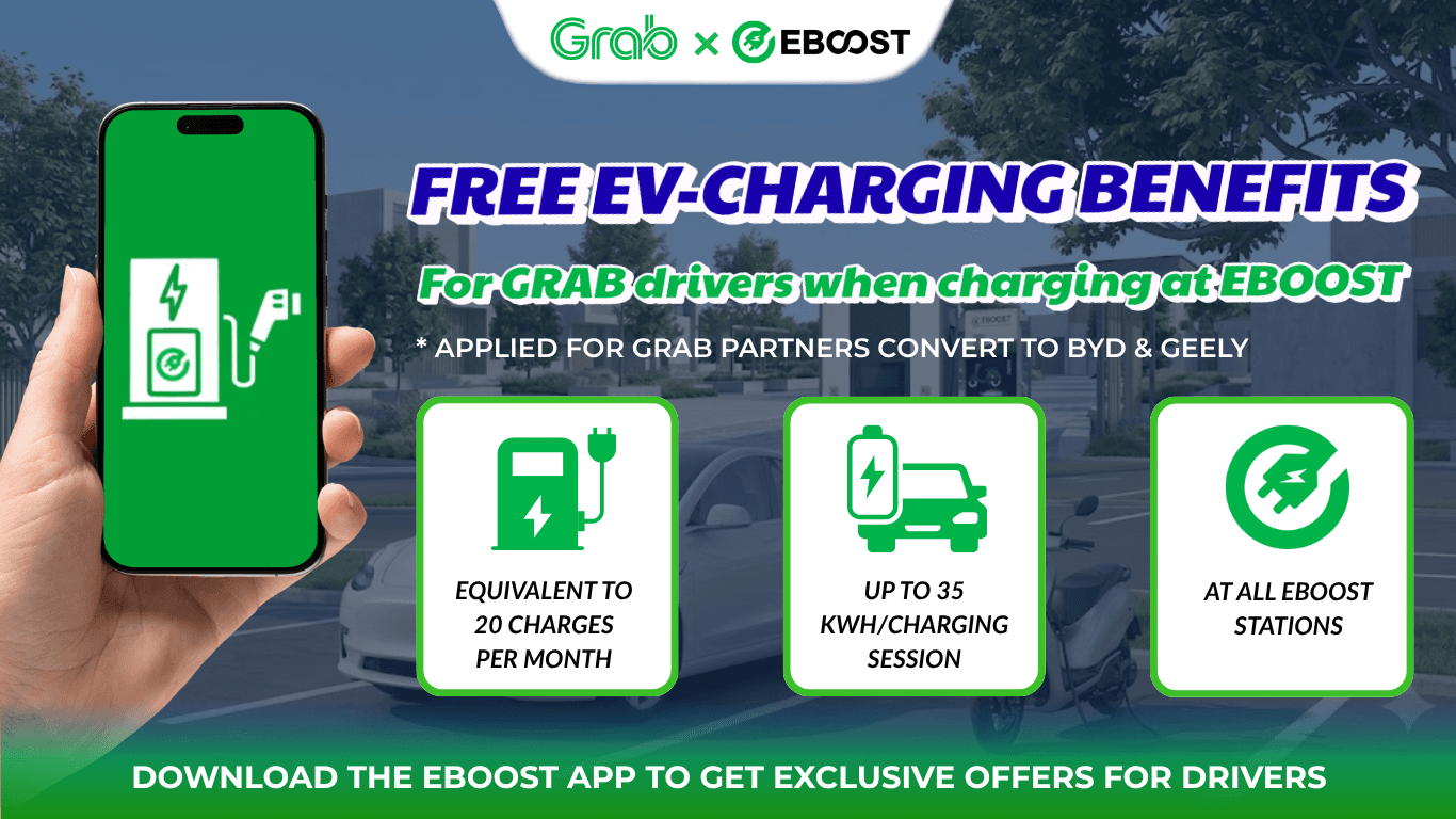 Free Ev-Charging Benefits For Driver-Partners Who Purchase A BYD Or Geely Vehicle And Operate With GRAB From September 7, 2026 - December 31, 2026